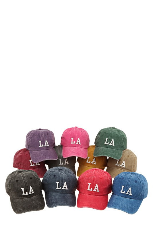 LA Acid Washed Baseball Cap