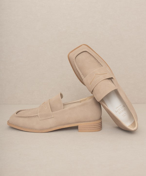 June - Square Toe Penny Loafers