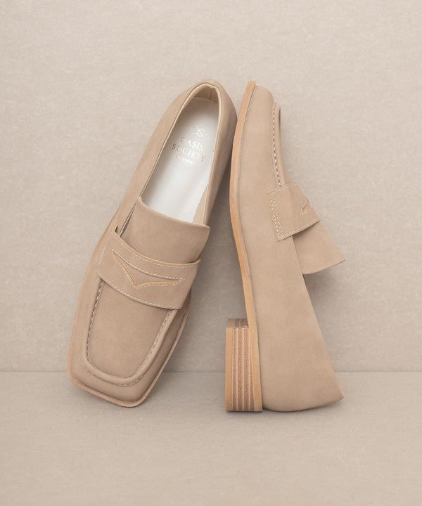 June - Square Toe Penny Loafers