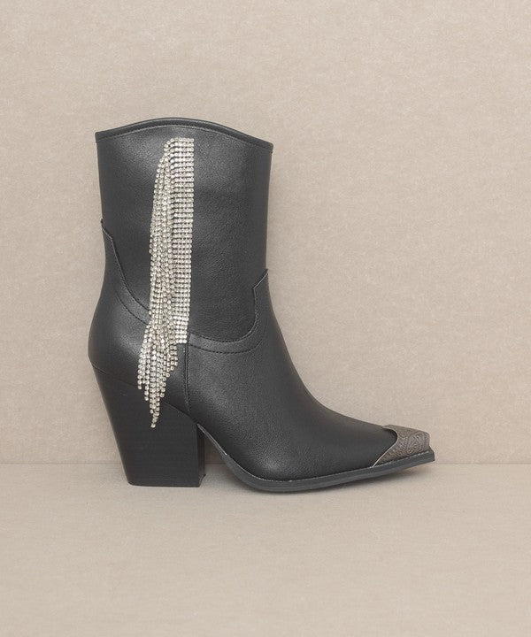 Rhinestone Fringe Boots