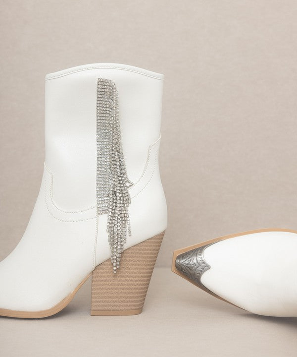 Rhinestone Fringe Boots