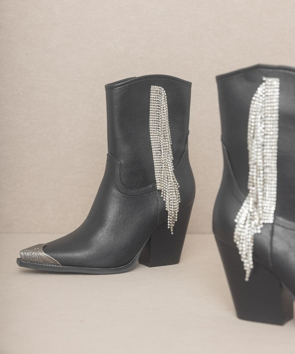 Rhinestone Fringe Boots