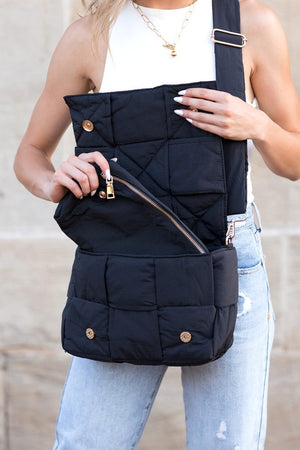 Cross Body Puffer Messenger Bag