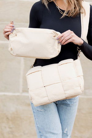 Cross Body Puffer Messenger Bag