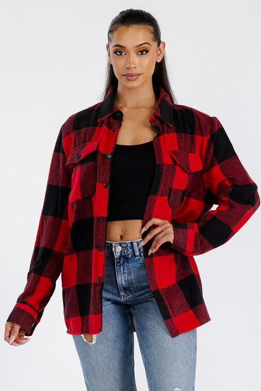 My Boyfriend's Oversized Soft Flannel Shacket