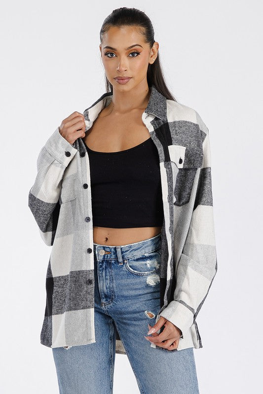 My Boyfriend's Oversized Soft Flannel Shacket