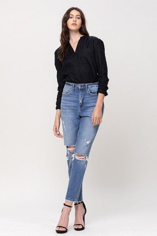 Super High Rise Stretch Mom Jeans