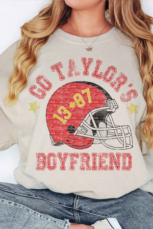 Go Taylor's Boyfriend FOOTBALL OVERSIZED SWEATSHIRT