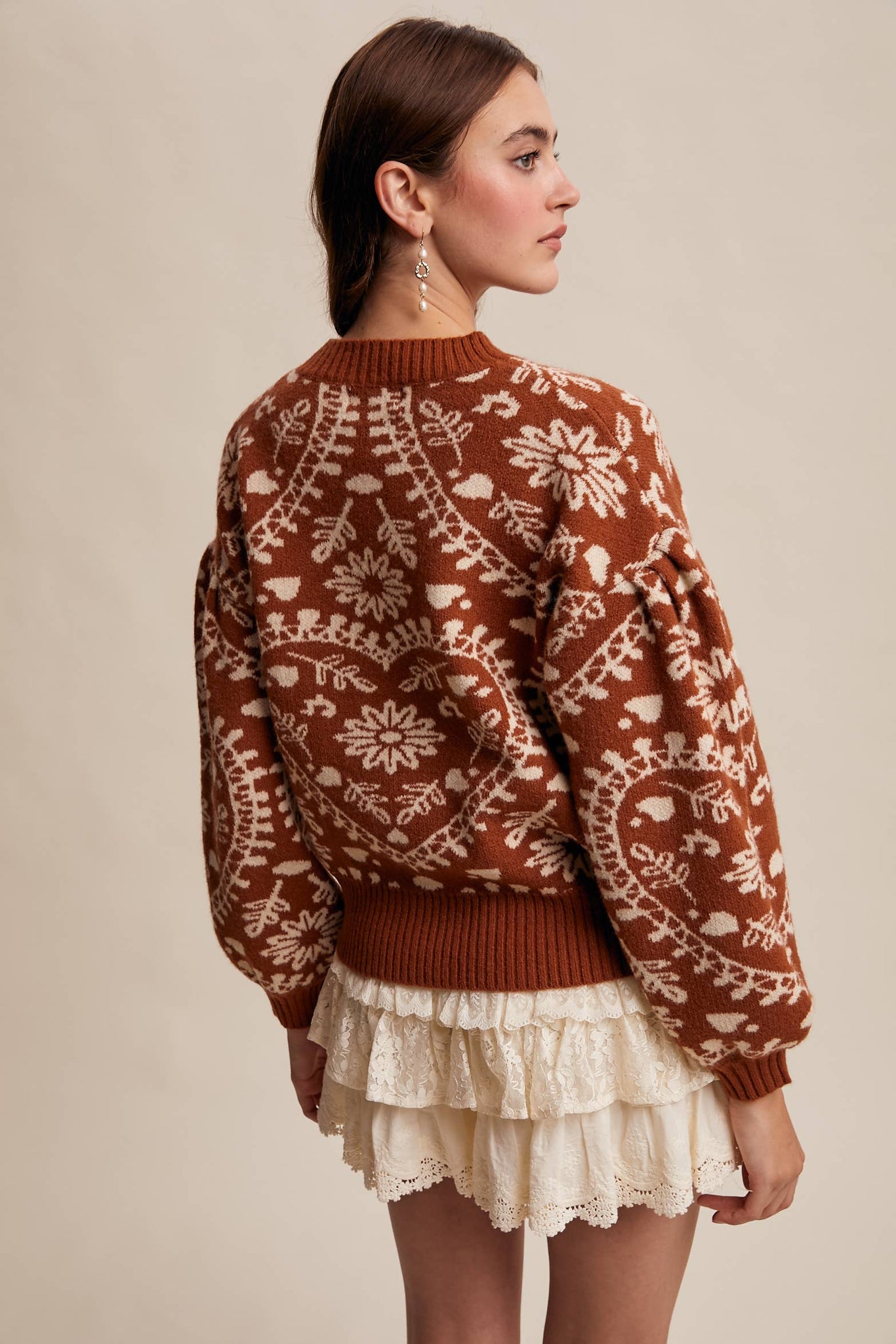 Cross My Heart Jacquard Knit Sweater
