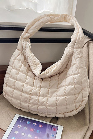 Quilted Zipper Shoulder Bag