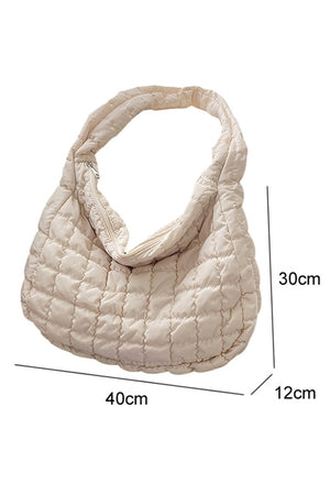 Quilted Zipper Shoulder Bag