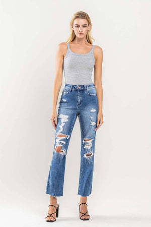 Distressed High Rise Denim