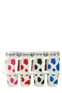 Rhinestone Milk Cow Patten Tumbler