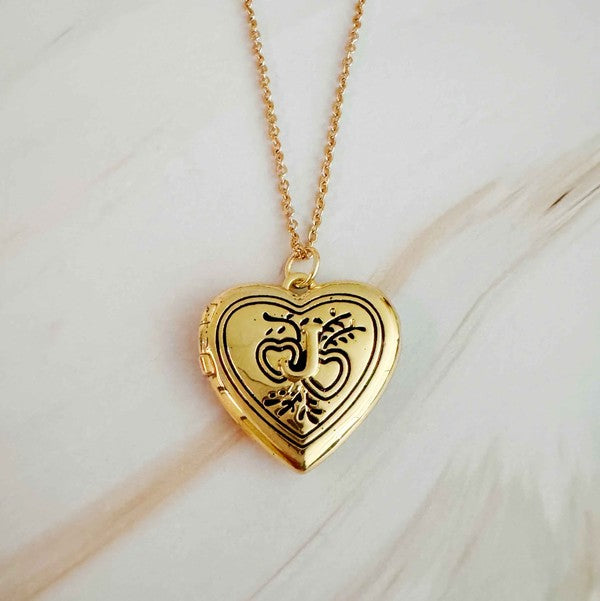 Nostalgic Heart Initial Open Locket Necklace