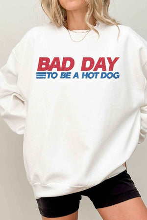 BAD DAY TO BE A HOT DOG OVERSIZED SWEATSHIRT