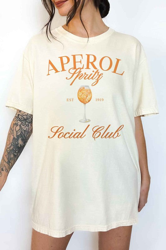 APEROL SPRITZ SOCIAL CLUB OVERSIZED GRAPHIC TEE