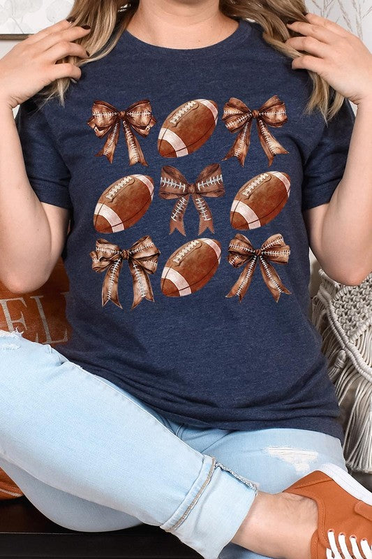 Coquette Football Bow Graphic Tee