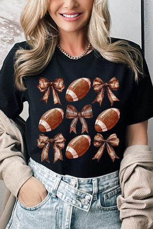 Coquette Football Bow Graphic Tee