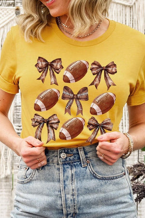 Coquette Football Bow Graphic Tee