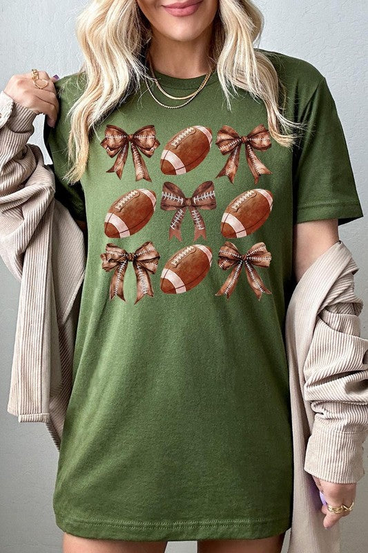 Coquette Football Bow Graphic Tee