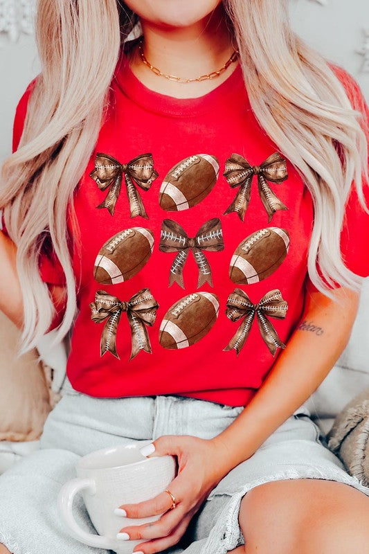 Coquette Football Bow Graphic Tee