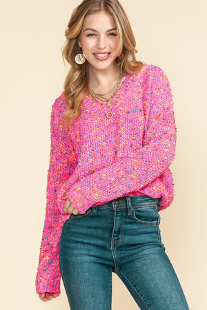 Mixed Color Chunky Knit Sweater