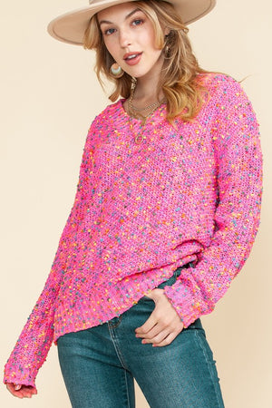 Mixed Color Chunky Knit Sweater