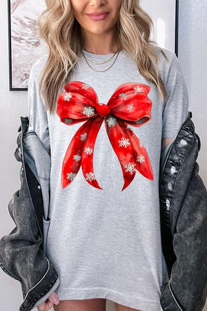 Christmas Snowflakes Bow Graphic Tee