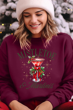 Mistletoe & Martinis Graphic Fleece Sweatshirts