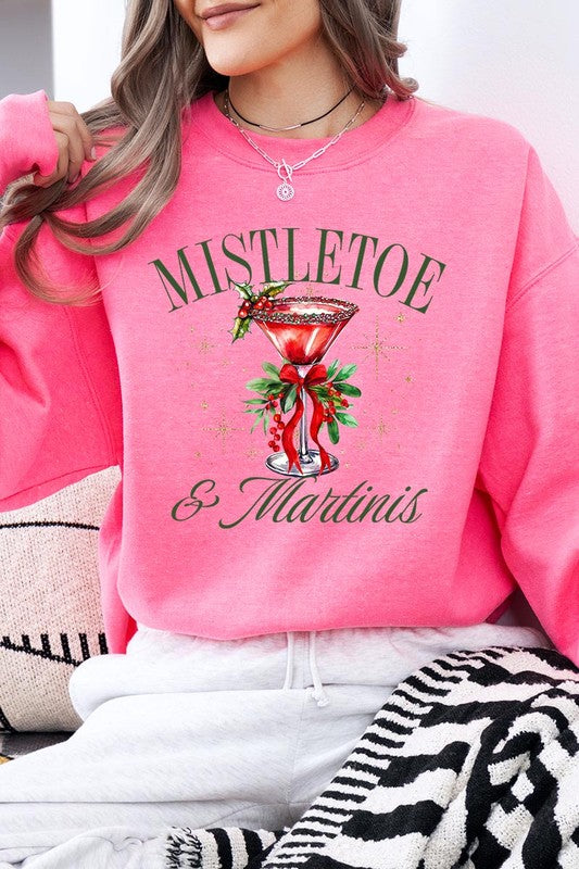 Mistletoe & Martinis Graphic Fleece Sweatshirts