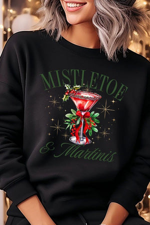 Mistletoe & Martinis Graphic Fleece Sweatshirts