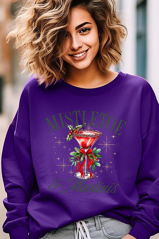 Mistletoe & Martinis Graphic Fleece Sweatshirts