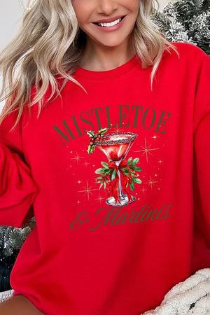 Mistletoe & Martinis Graphic Fleece Sweatshirts