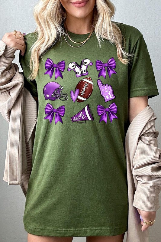 Purple Coquette Football Graphic Tee