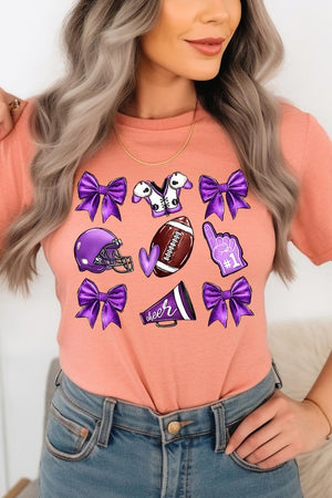 Purple Coquette Football Graphic Tee