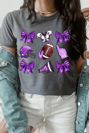 Purple Coquette Football Graphic Tee