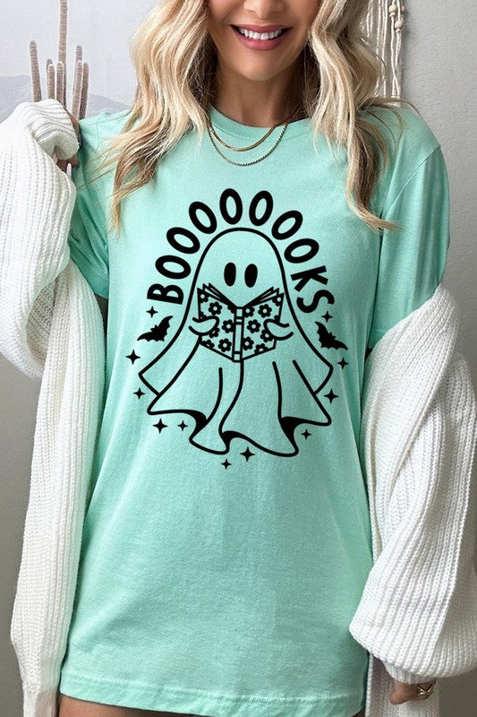 Cute Ghost Book Lover Graphic Tee