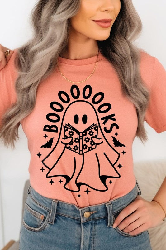 Cute Ghost Book Lover Graphic Tee