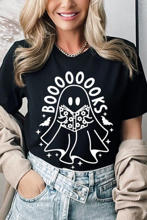 Cute Ghost Book Lover Graphic Tee