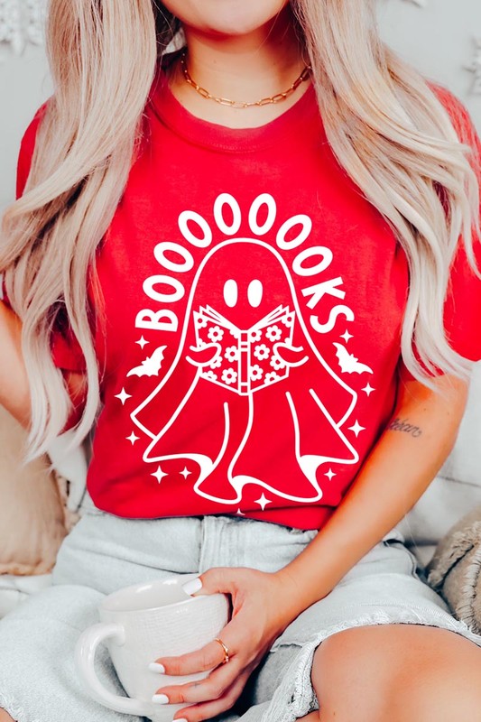 Cute Ghost Book Lover Graphic Tee