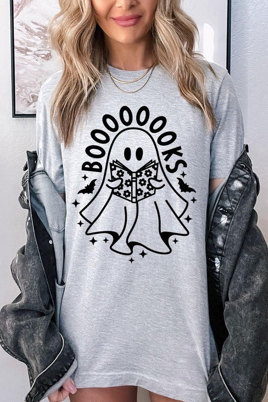 Cute Ghost Book Lover Graphic Tee