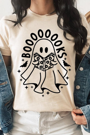 Cute Ghost Book Lover Graphic Tee