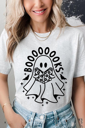 Cute Ghost Book Lover Graphic Tee