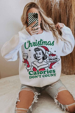 Christmas Calories Don't Count Oversized Sweatshirt