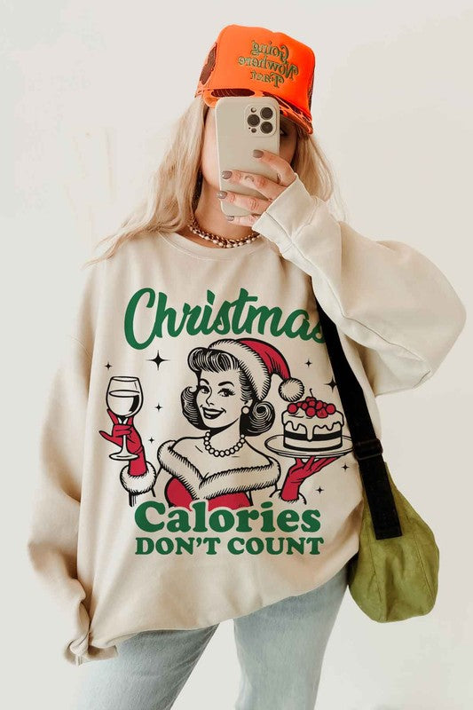 Christmas Calories Don't Count Oversized Sweatshirt