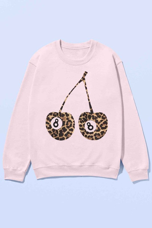LEOPARD CHERRY OVERSIZED SWEATSHIRT