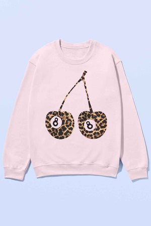 LEOPARD CHERRY OVERSIZED SWEATSHIRT