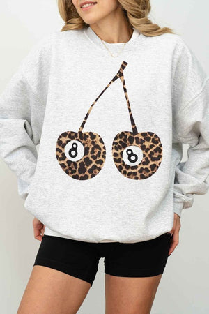 LEOPARD CHERRY OVERSIZED SWEATSHIRT