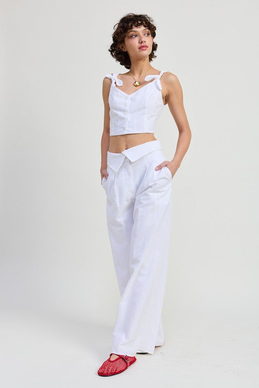 FOLD OVER PANTS WITH WIDE LEG