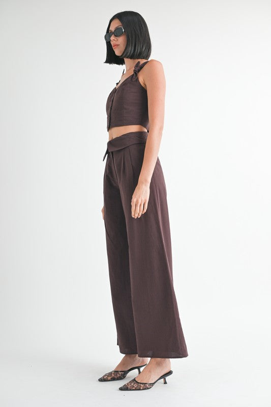 FOLD OVER PANTS WITH WIDE LEG